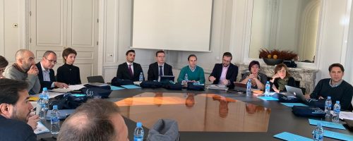 Reunión de profesores de ESERP y otros catedráticos y académicos en la Universidad Oberta de Catalunya